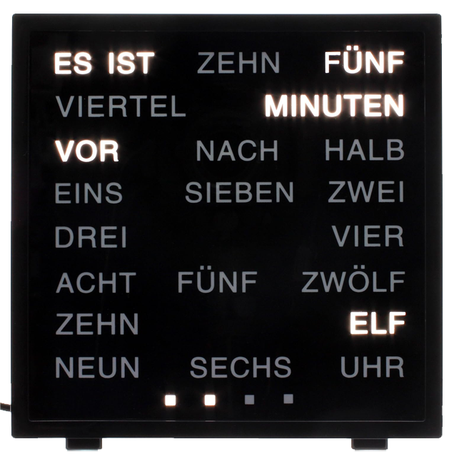 Digitale Wanduhr WG Es ist Buchstaben